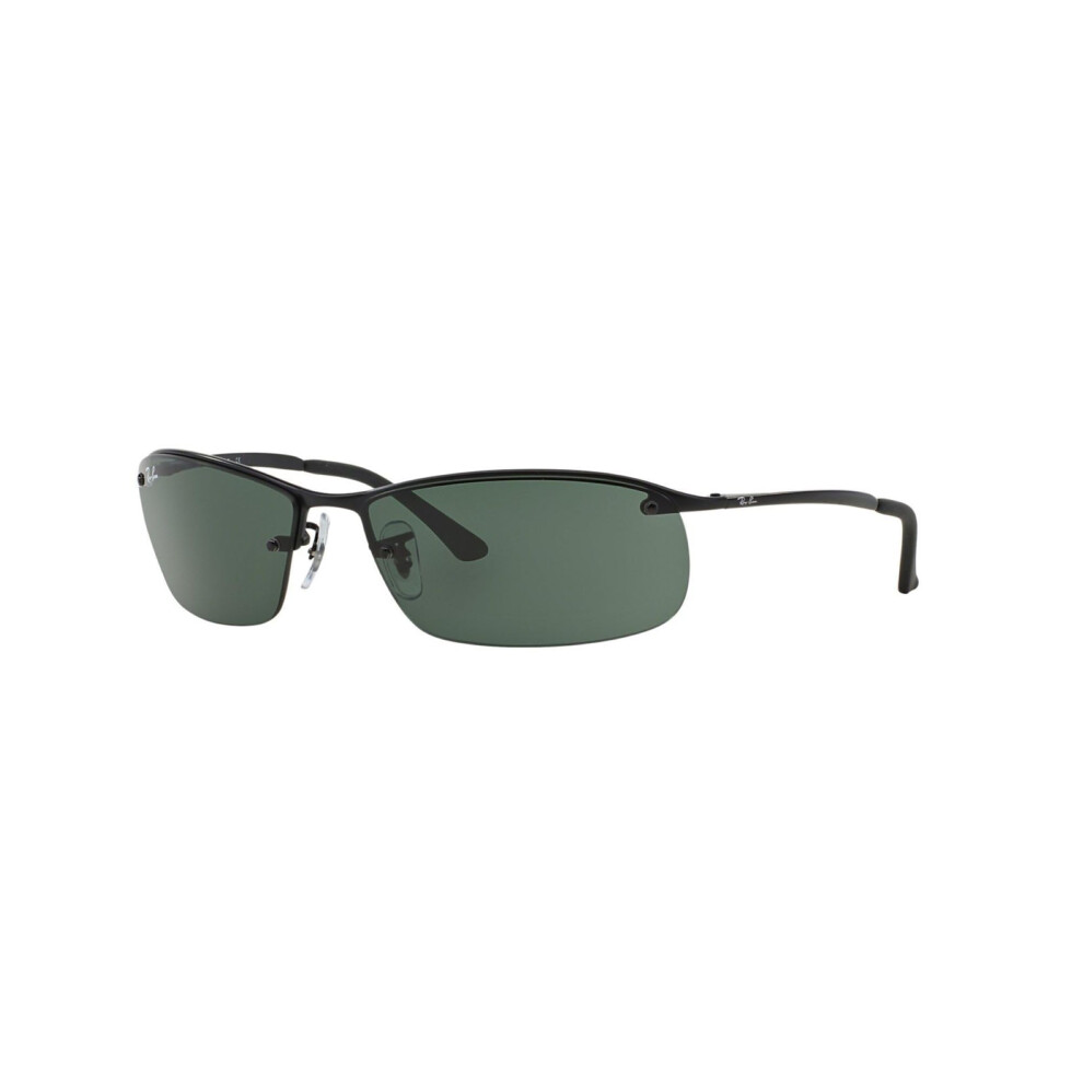 Ray-Ban Men's RB3183 Rectangular Sunglasses  Matte Black/Dark Green  6