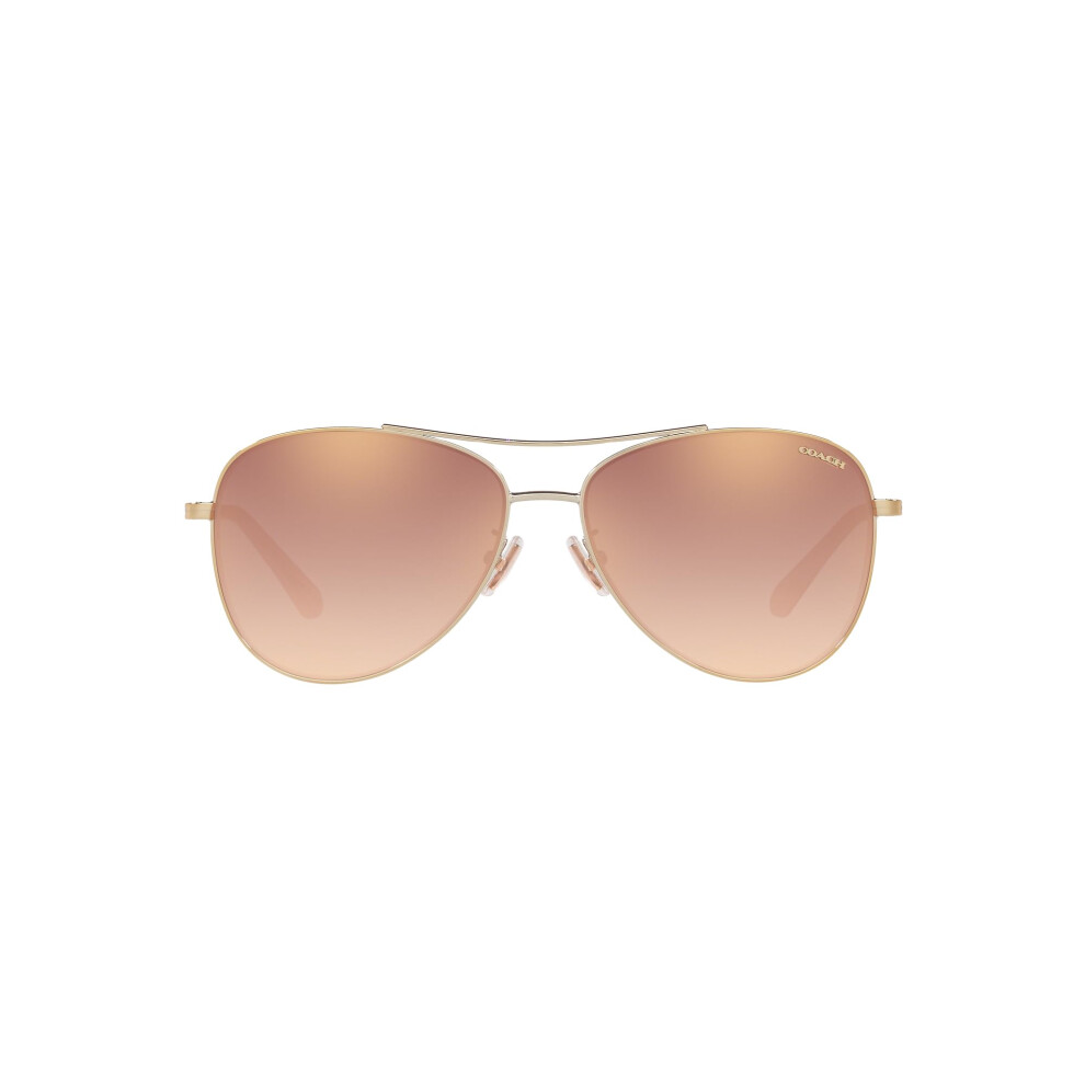 Coach HC7079 Sunglasses  Light Gold/Rose Gold Gradient Mirrored  58 mm