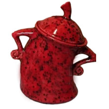 (Red) Canister With Attitude Cute Sassy Storage Canister Fun Ceramic Desktop Ornaments