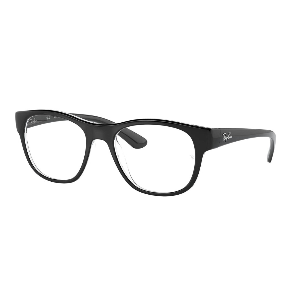 Ray-Ban Rx7191 Square Prescription Eyewear Frames  Black on Transparen