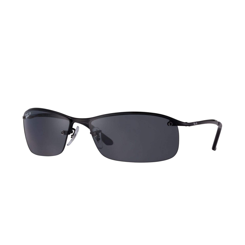 Ray-Ban Men's RB3183 Sunglasses (Black Frame  Solid Black Lens)