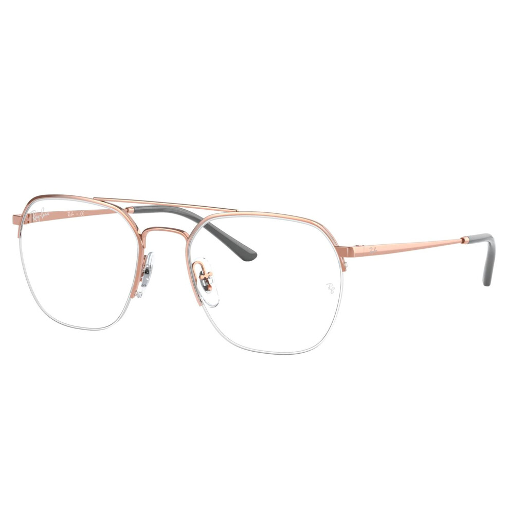 Ray-Ban RX6444 Square Prescription Eyeglass Frames  Rose Gold/Demo Len