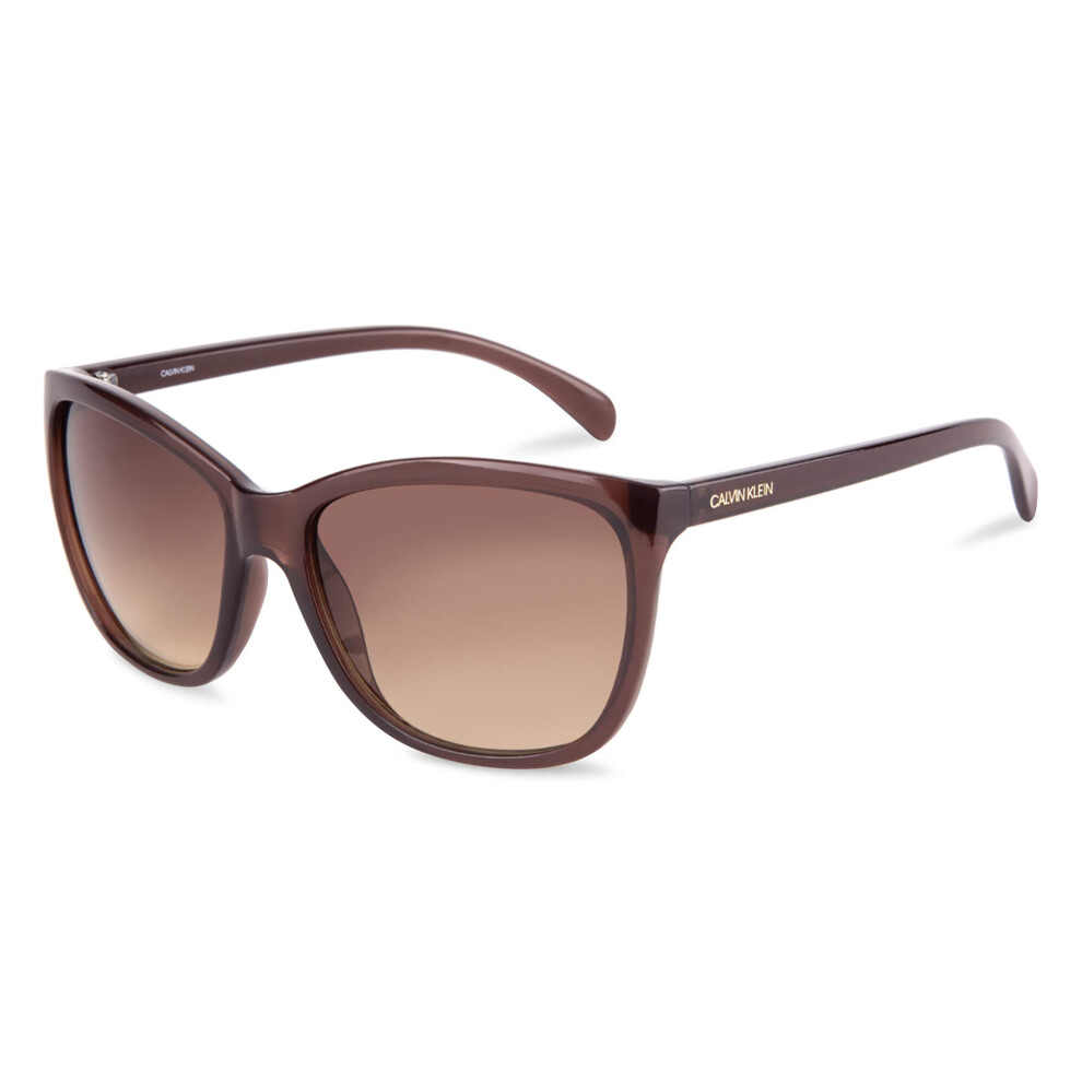 Calvin Klein Women's CK19565S Square Sunglasses Milky Brown/Gradient