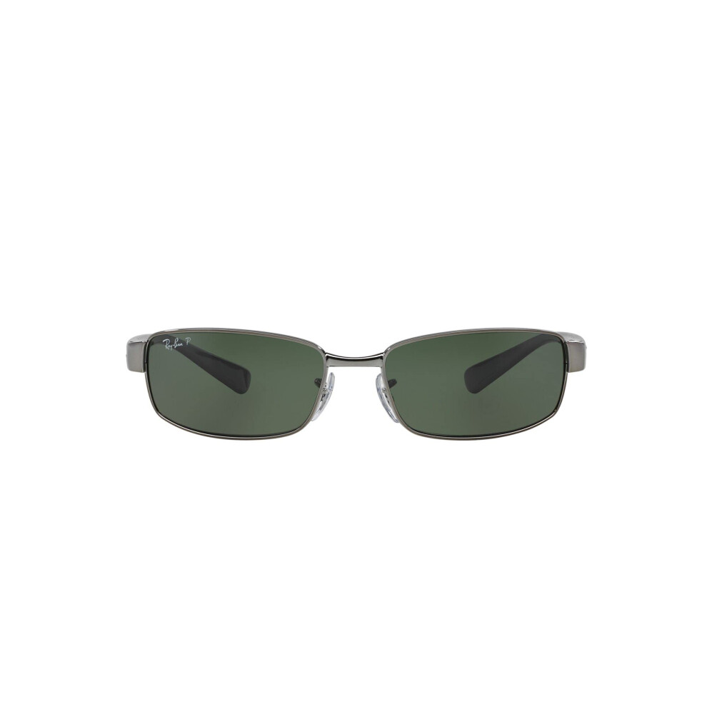 Ray-Ban RB3364 Metal Rectangular Sunglasses  Gunmetal/Polarized Green