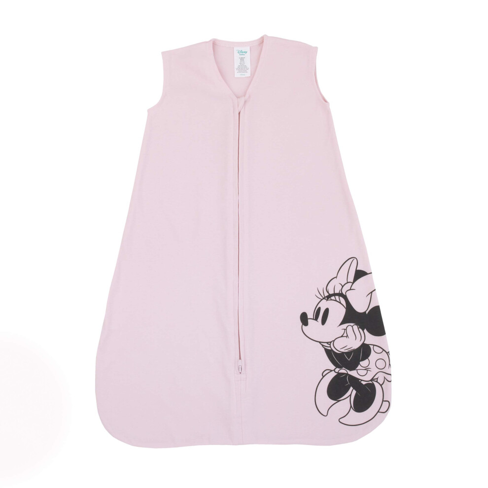 Disney Minnie Mouse 100% Cotton Knit Wearable Blanket  Pink/Black  Med