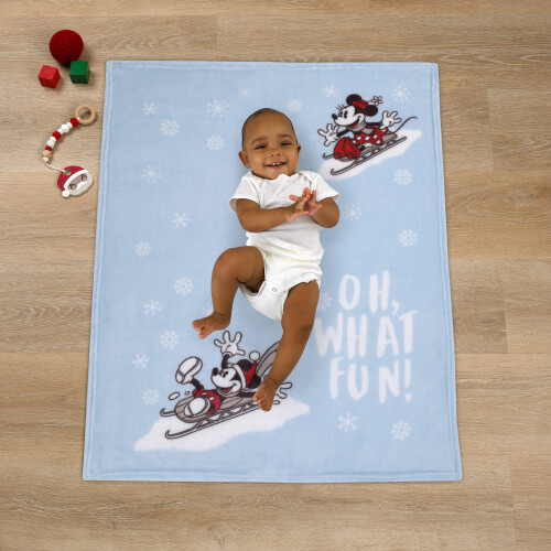 Disney Disney Mickey e Minnie Mouse Blu, Bianco e Rosso Coperta Morbida per Bambini 2