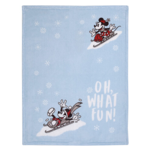 Disney Disney Mickey e Minnie Mouse Blu, Bianco e Rosso Coperta Morbida per Bambini