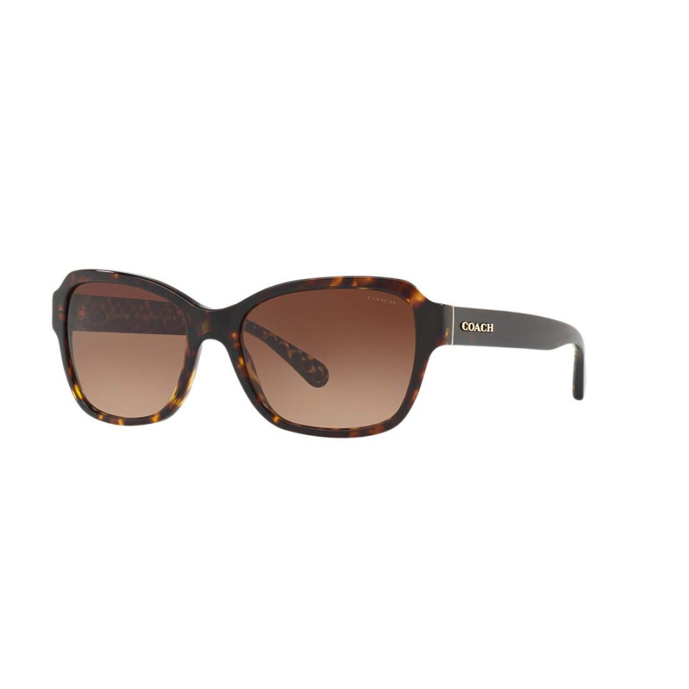 Coach HC8232 Sunglasses  Dark Tortoise/Brown Gradient  56 mm