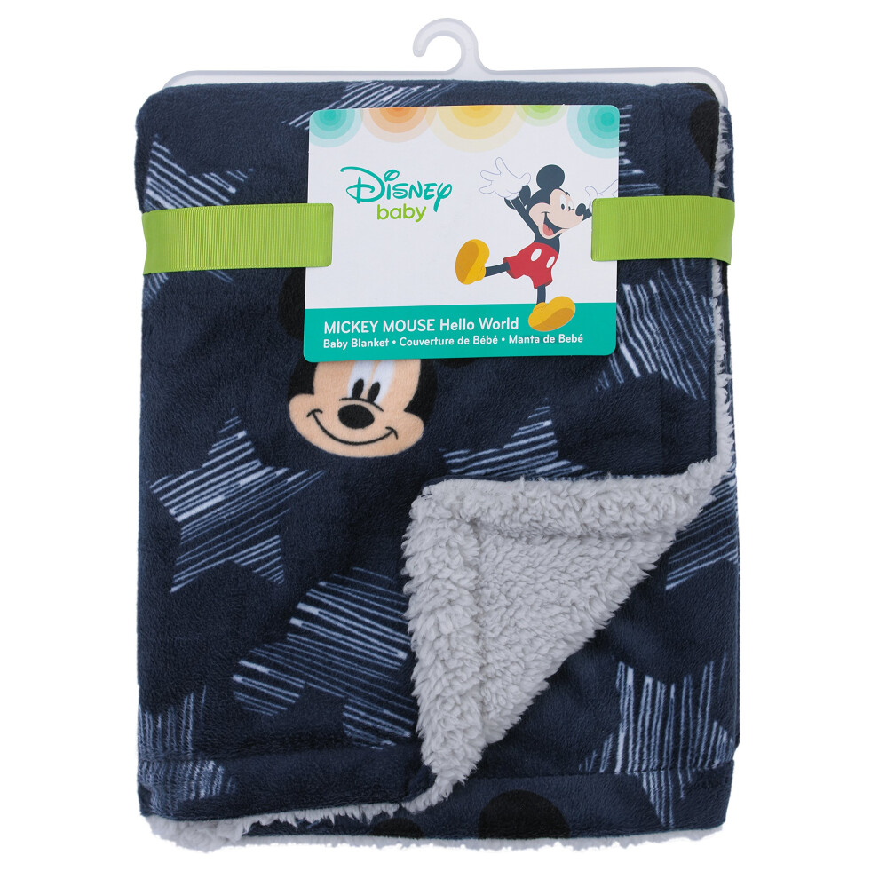 Disney Mickey Mouse Hello World Star/Icon Super Soft Double Sided Velo