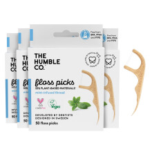 The Humble Co. Floss Picks (200 Count) - Plantebaseret tandtr?dvalg til overlegen oralpleje tandhygiejne og gummi sundhedsm?ssige grusomhedsfrie