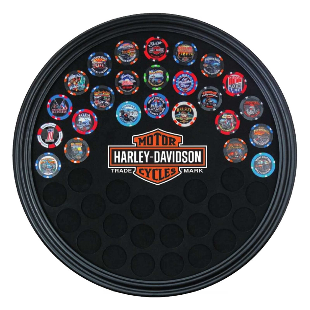 Harley-Davidson Trademark Bar & Shield Round Poker Chip Frame - Holds