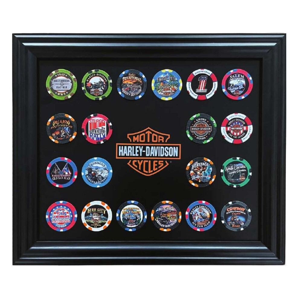 Harley-Davidson Classic Bar & Shield Magnetic Poker Chip Frame - Holds