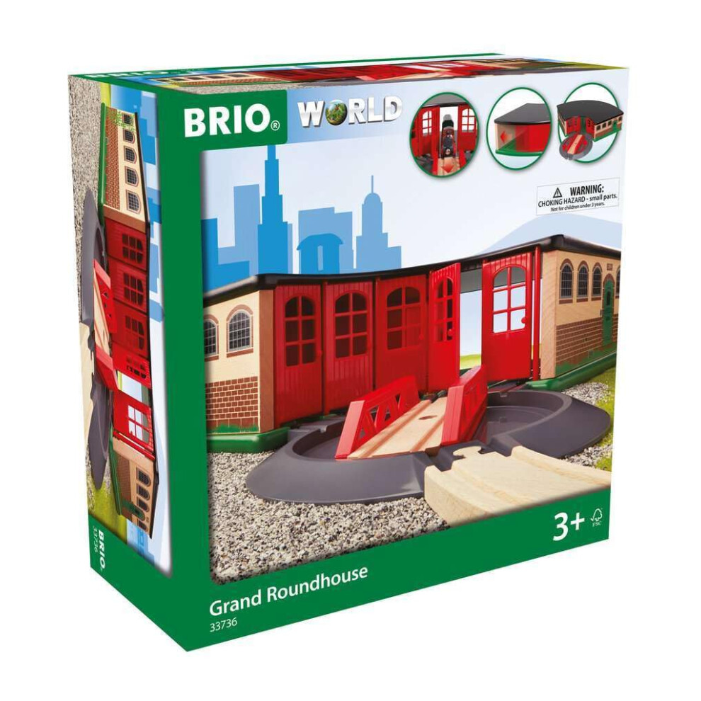 Brio World - 33736 Grand Roundhouse | 2 Piece Toy Train Accessory for