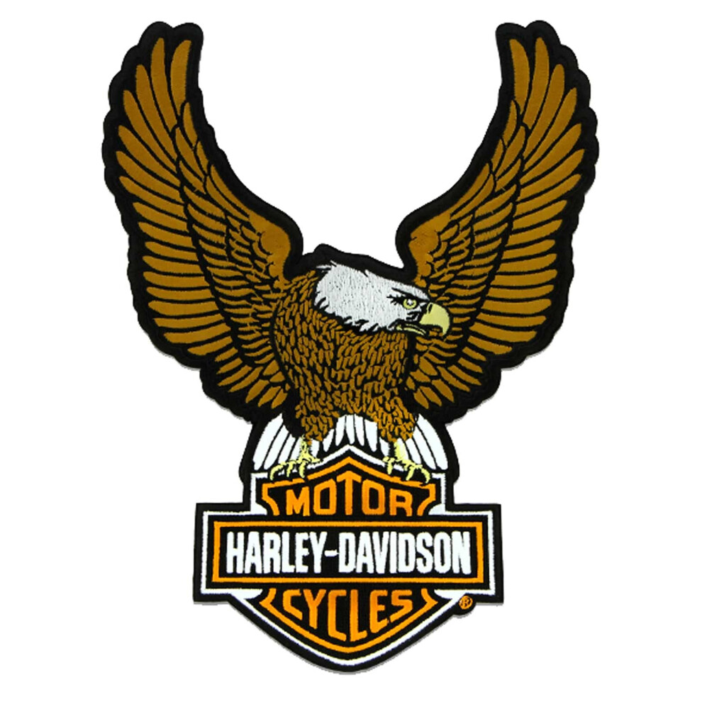 Harley-Davidson 10.25 in Embroidery Brown Eagle Bar & Shield Emblem Se