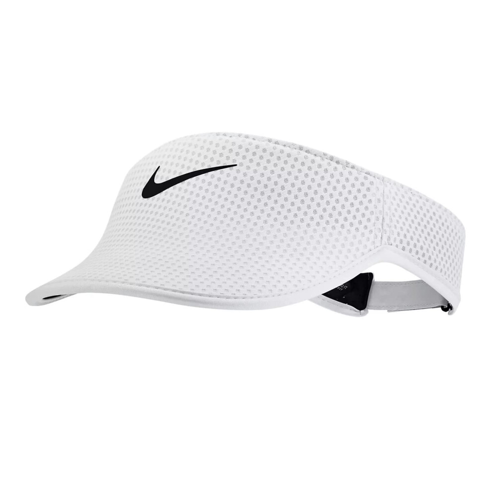 Nike Womens Aerobill Dri-Fit ADV Run Adjustable Visor Breathable White