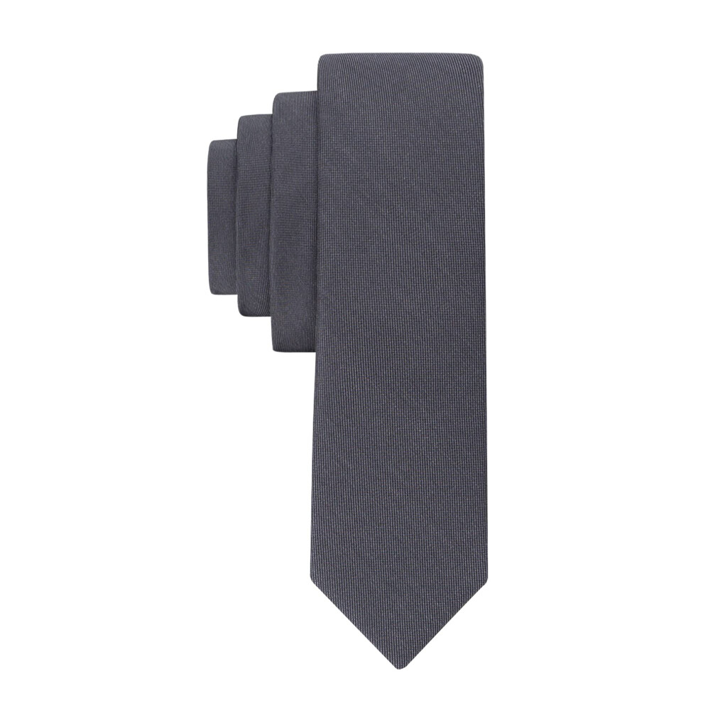 Calvin Klein Men's X Liquid Luxe Solid Tie Accessory  charcoal  Regula