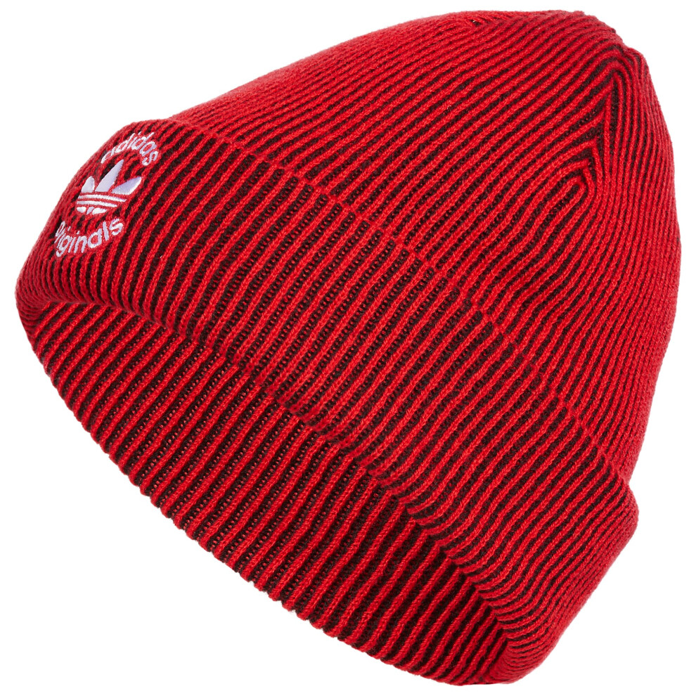 adidas Originals Union Cuff Fold Beanie  Vivid Red/Black/White  One Si