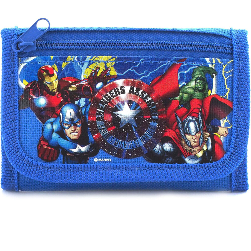 Disney Marvel Avengers Blue Trifold Wallet - 1 WALLET  4.75"" x 3.0""