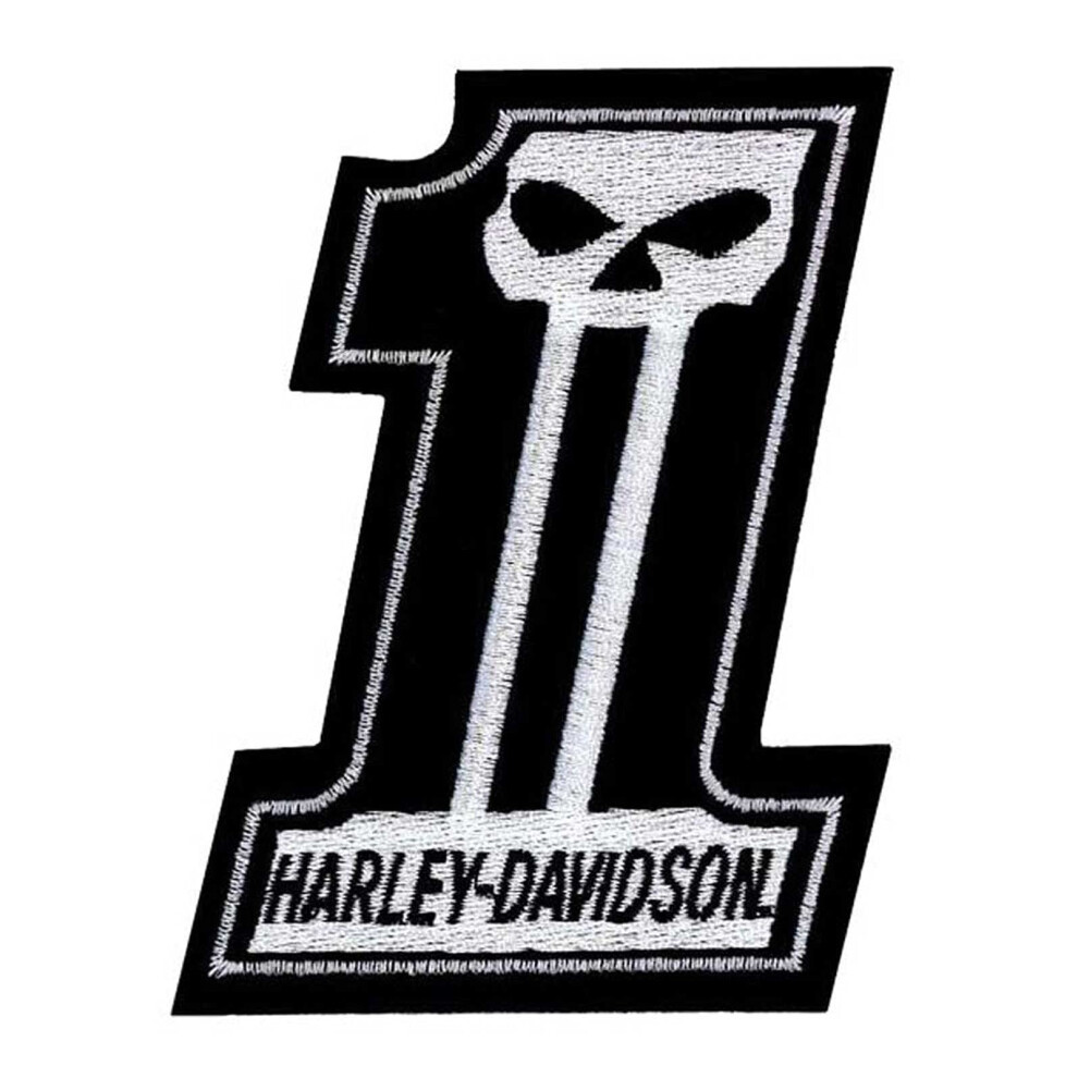 Harley-Davidson 3 in. Embroidered Dark Custom #1 Skull Small Emblem Se