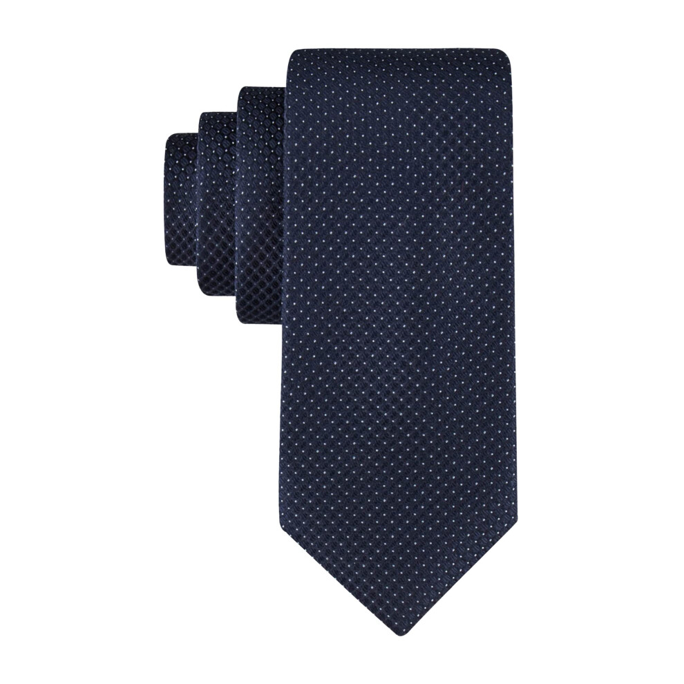 Calvin Klein Men's Steel Micro Solid A Tie  Navy  Regular