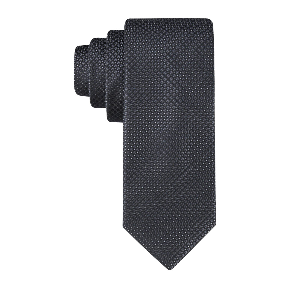 Calvin Klein Men's Steel Micro Solid B Tie  Black  One Size