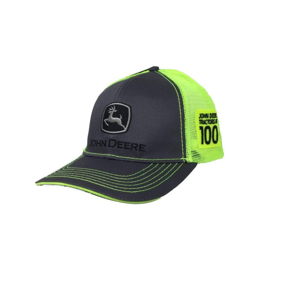 John Deere Mens 100 Year Anniversary Classic Logo Cap-Charcoal