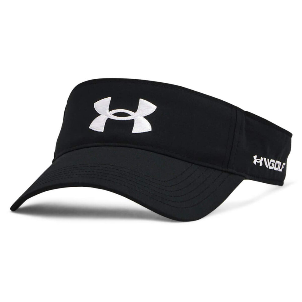 Under Armour Men's Golf96 Visor   Black (001)/White   One Size Fits Mo