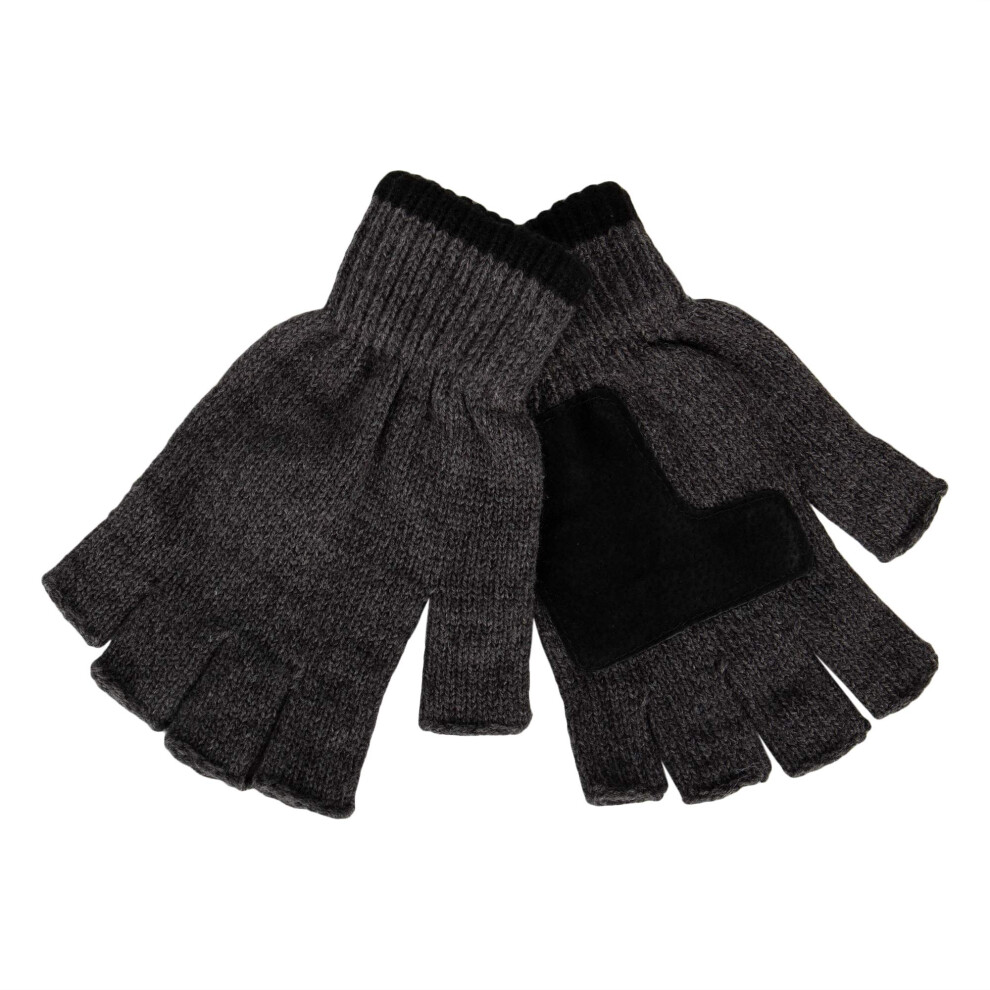 Levi's Men's Knit Fingerless Gloves  Marled Charcoal  One Size