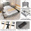 (90x190cm) Upholstered Bed with 4 Drawers and Lamp 5