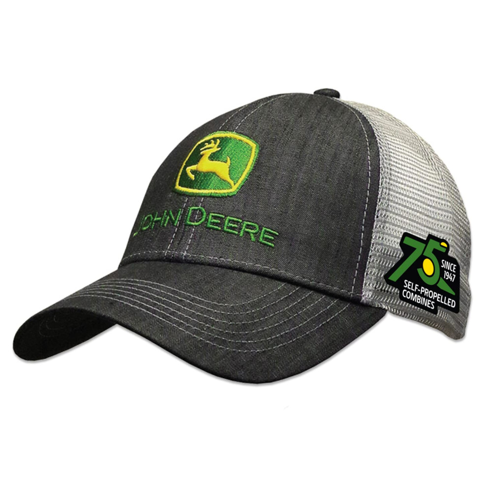 John Deere 75th Anniversary Combine Mesh Back Hat  One Size  Charcoal