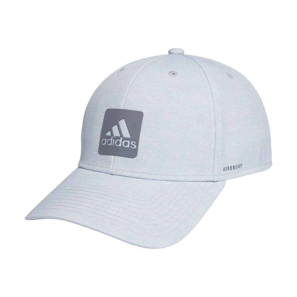 adidas Men's Heathered Structured Stretch Fit Hat  Jersey White/Grey