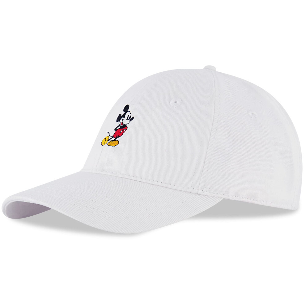 Disney Men's Baseball Cap  Mickey Mouse Adjustable Hat for Adult  Whit