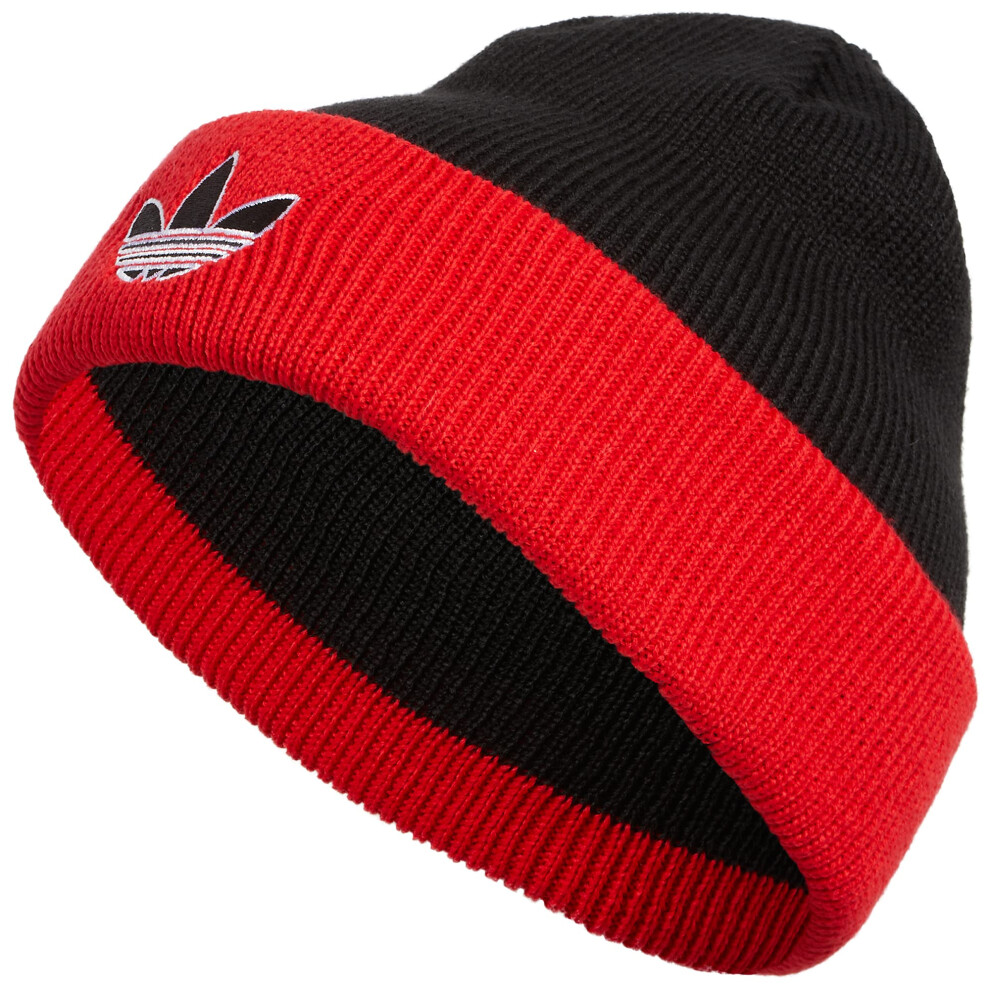 adidas Originals Unisex Sunday Cuff Beanie  Black/Vivid Red/White  One