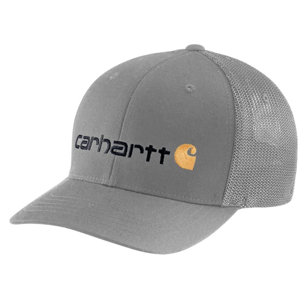 Carhartt mens Rugged Flex Fitted Canvas Mesh Back Graphic Baseball Cap