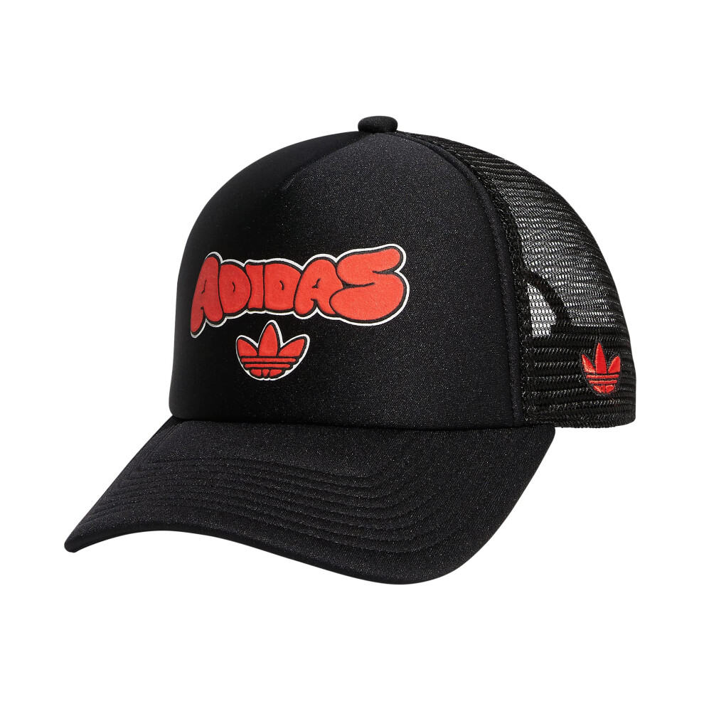 adidas Originals Foam Front Snapback Adjustable Fit Trucker Hat  Black