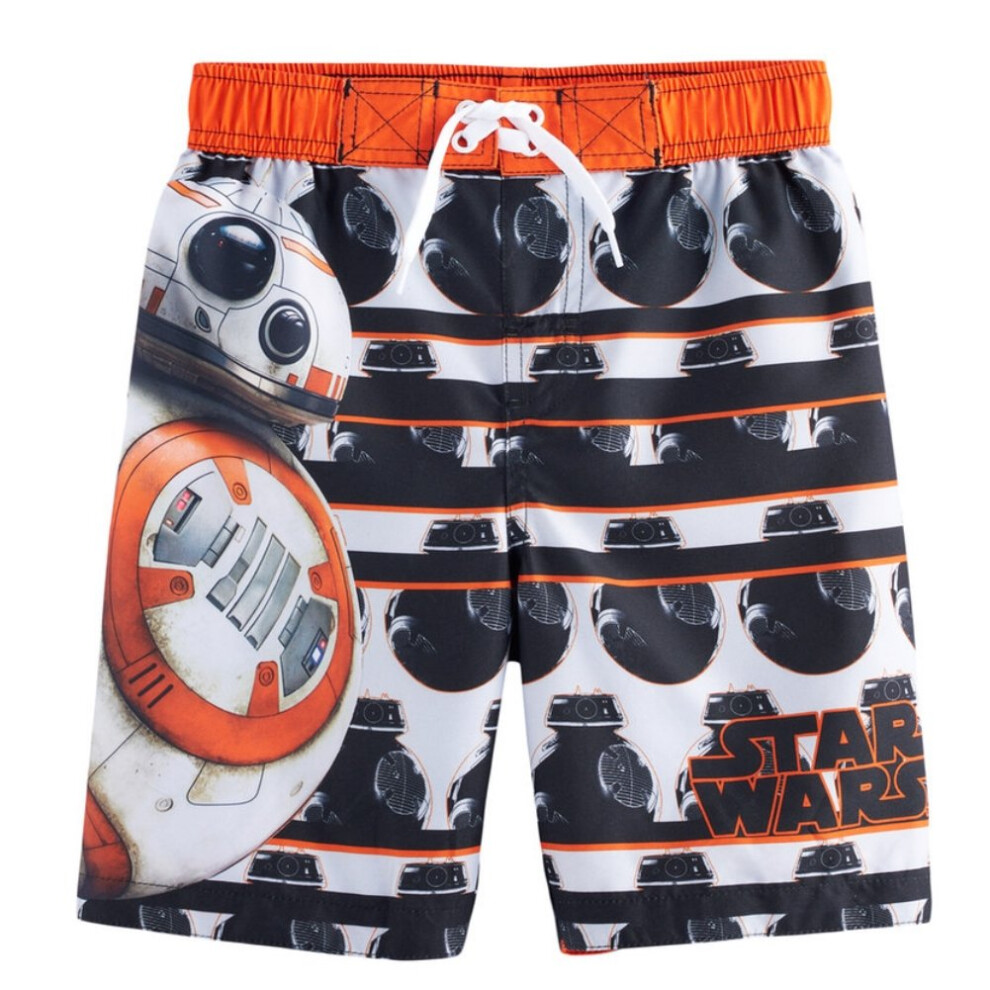 STAR WARS Little Boys Character Print Swim Short (4  Red/Black)