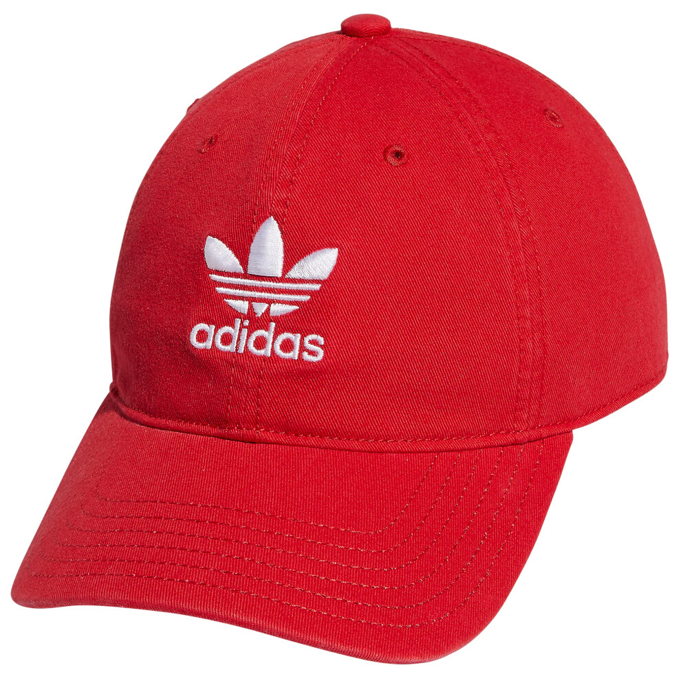 adidas Originals Men's Relaxed Fit Strapback Hat  Vivid Red/White  One