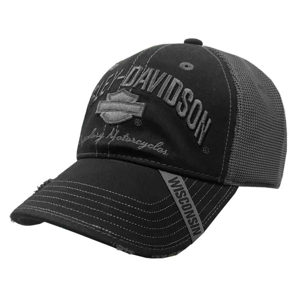 Harley-Davidson Men's Baseball Cap  H-D Bar & Shield Mesh Hat w/Distrs