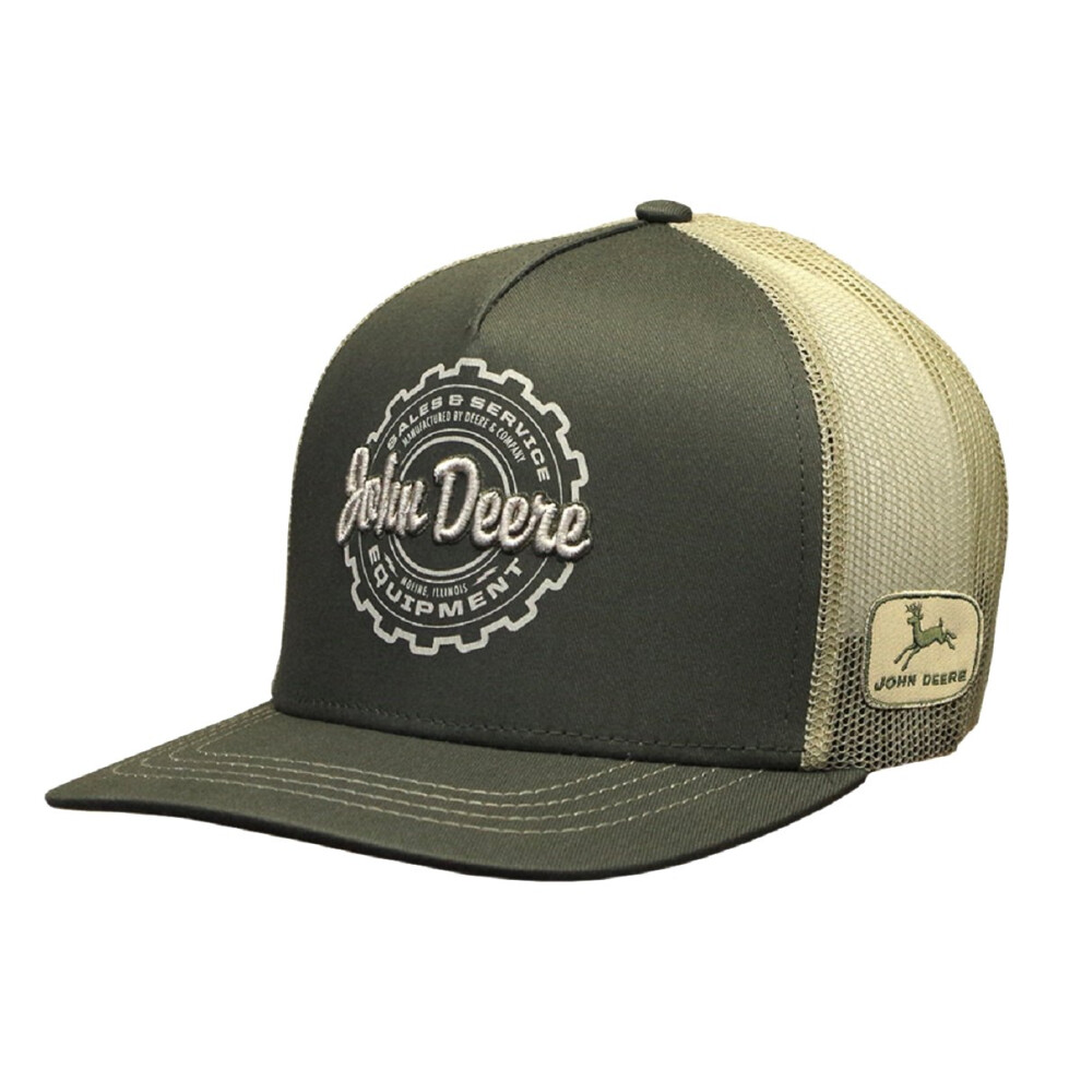 John Deere Brand Sales and Service Equipment Snapback Hat Olive