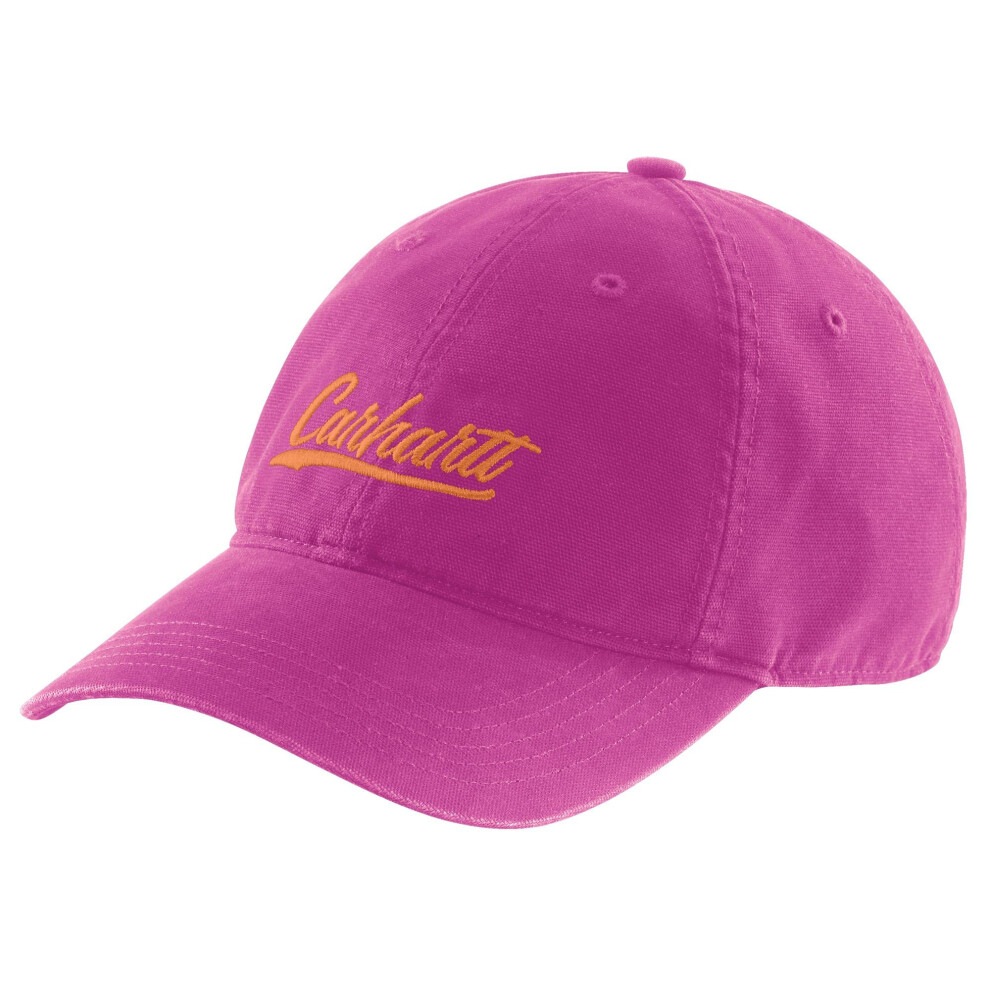 Carhartt Women's Canvas Script Graphic Cap  Magenta Agate  One Size