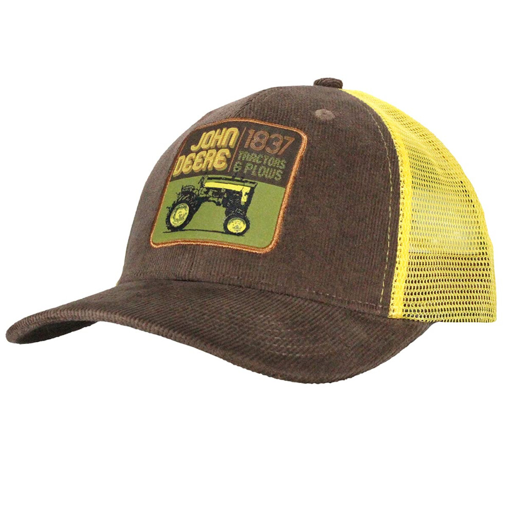 John Deere Corduroy/Poly Trucker Mesh-Brown-One Size