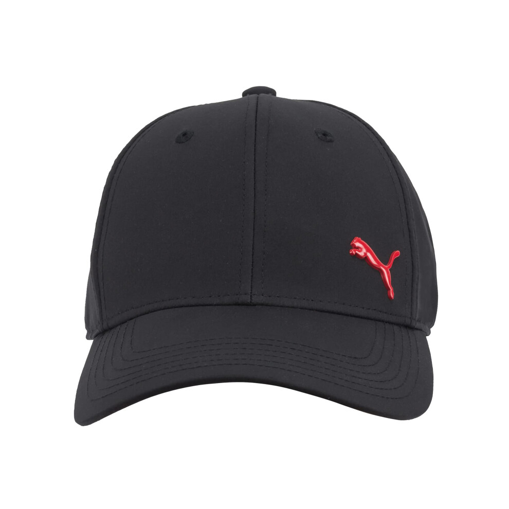 PUMA unisex adult Stretch Fit Baseball Cap  Black/Small Red  Large-X-L