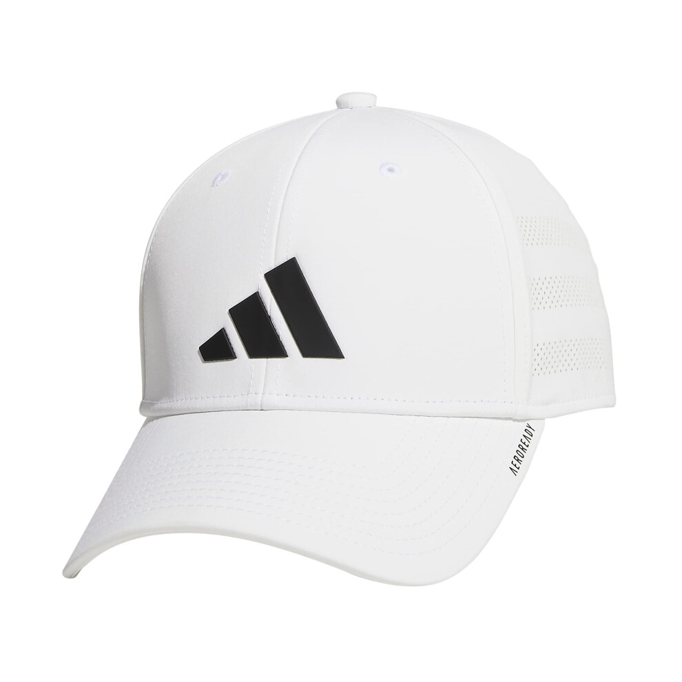 adidas Men's Gameday Structured Stretch Fit Hat 4.0  White/Black  Larg