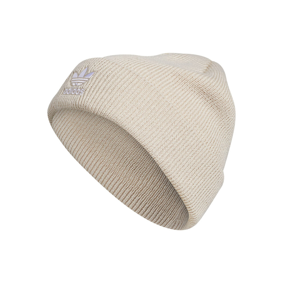 adidas Originals Women's Trefoil Beanie. Alumina Heather/White. One Si