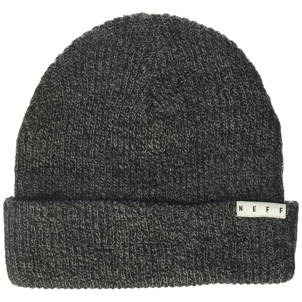 neff Unisex-Adult's fold Heather Beanie  Black/Charcoal  One Size