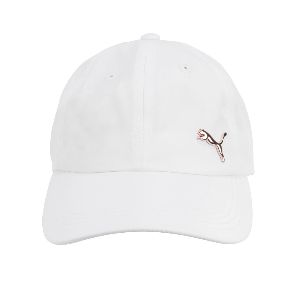 PUMA womens Evercat Opal Adjustable Baseball Cap  White/Gold  One Size