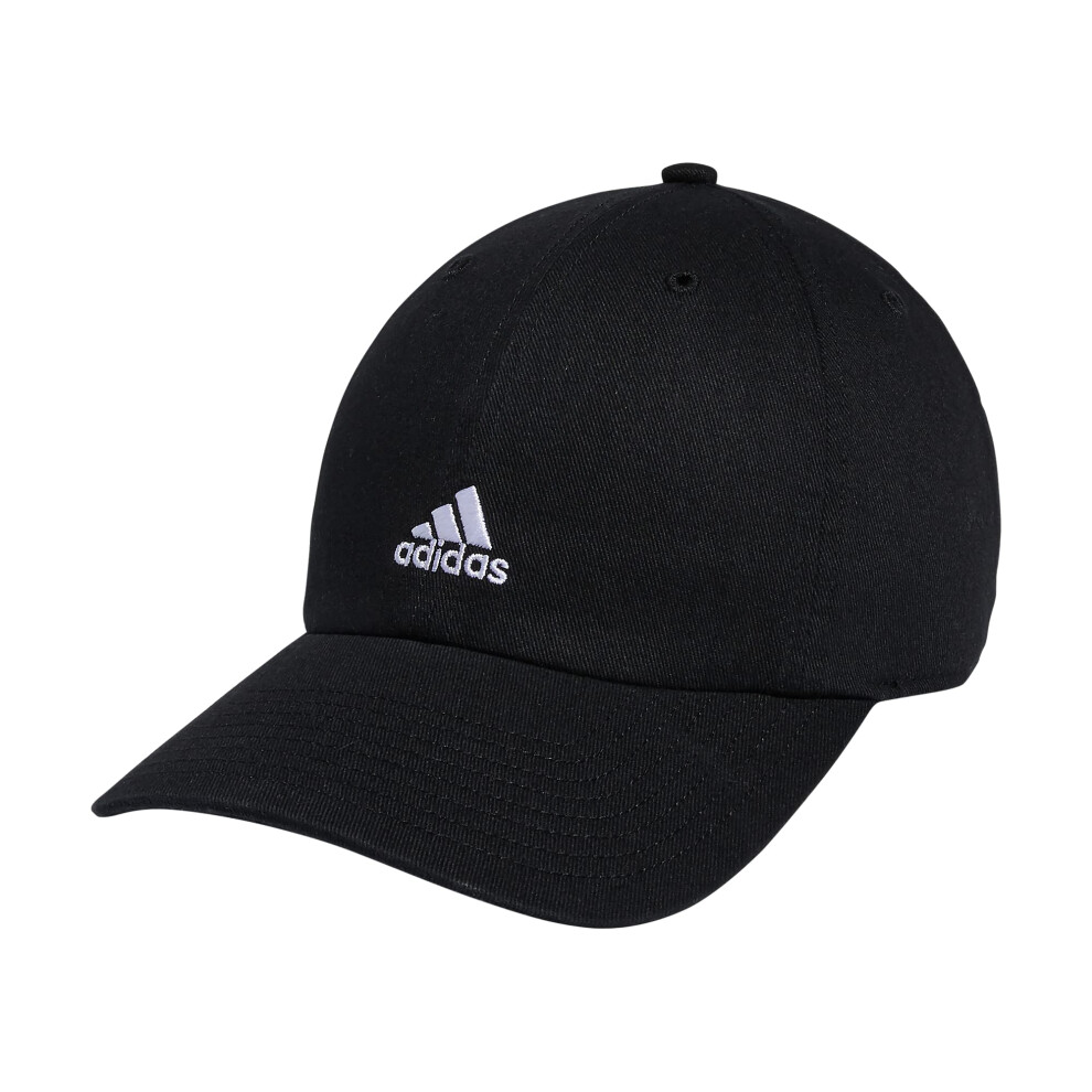 adidas Women's Saturday Relaxed Fit Adjustable Hat  Black/White  One S