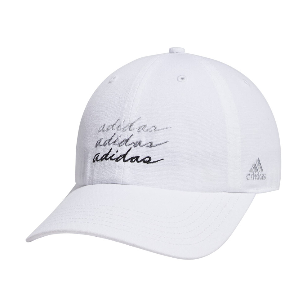 adidas Women's Saturday Relaxed Fit Adjustable Hat  White/Black/Grey/C