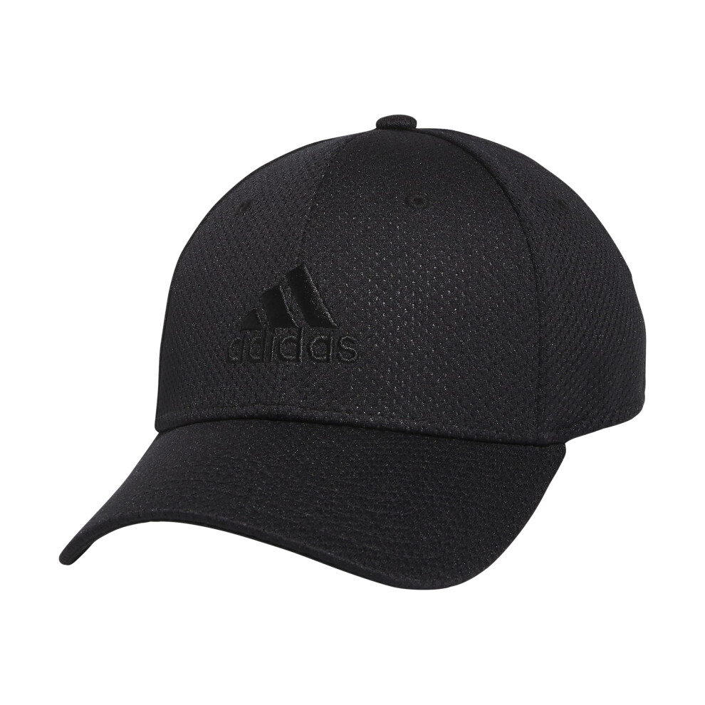 adidas Men's Zags 2.0 Structured Mid Crown A-Flex Stretch Fit Hat  Bla