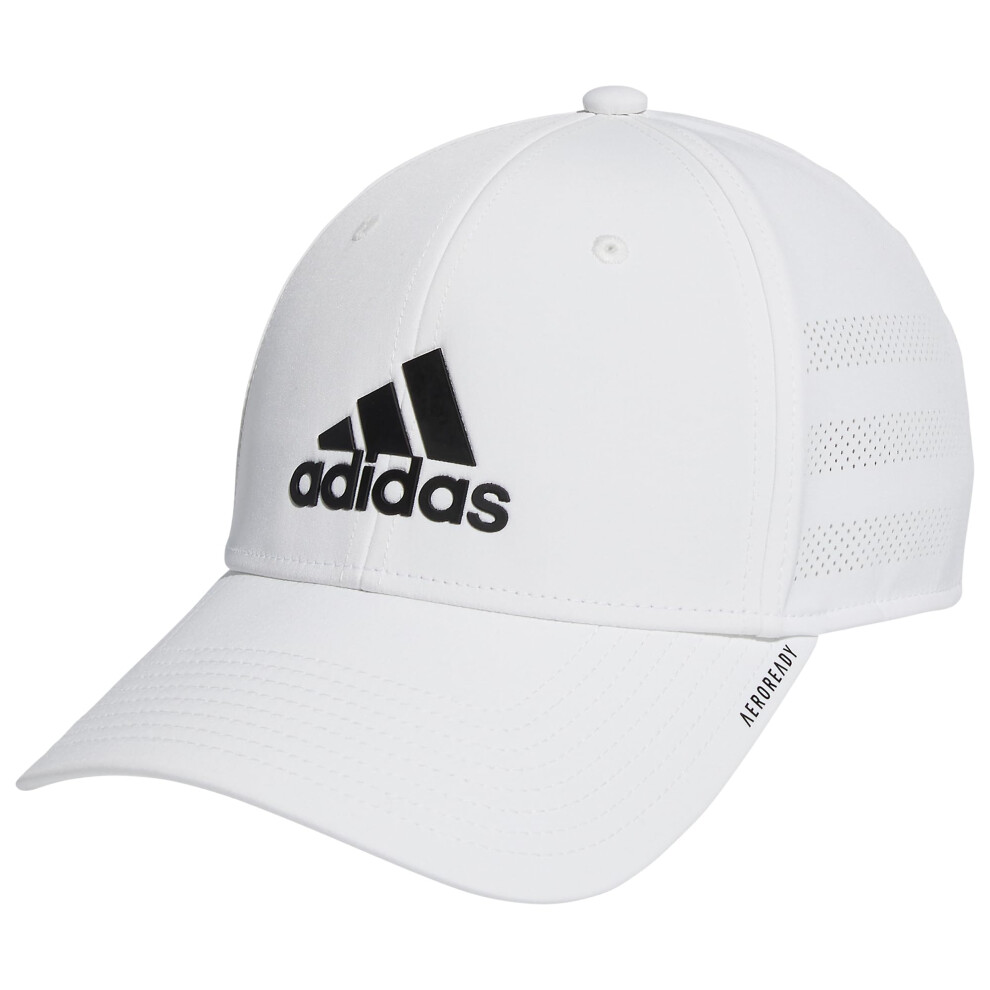 adidas Men's Gameday 3 Structured Stretch Fit Cap  White/Black  Small-